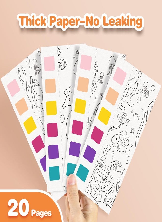 ZHOC Paint with Water Coloring Books for Kids, Pocket Mess Free Watercolor Painting Sets for Kids Ages 3 4 5 6 7 8+, Water Color Paint Set Arts and Crafts Gift for Boys Girls, 4 Pack - Image 4